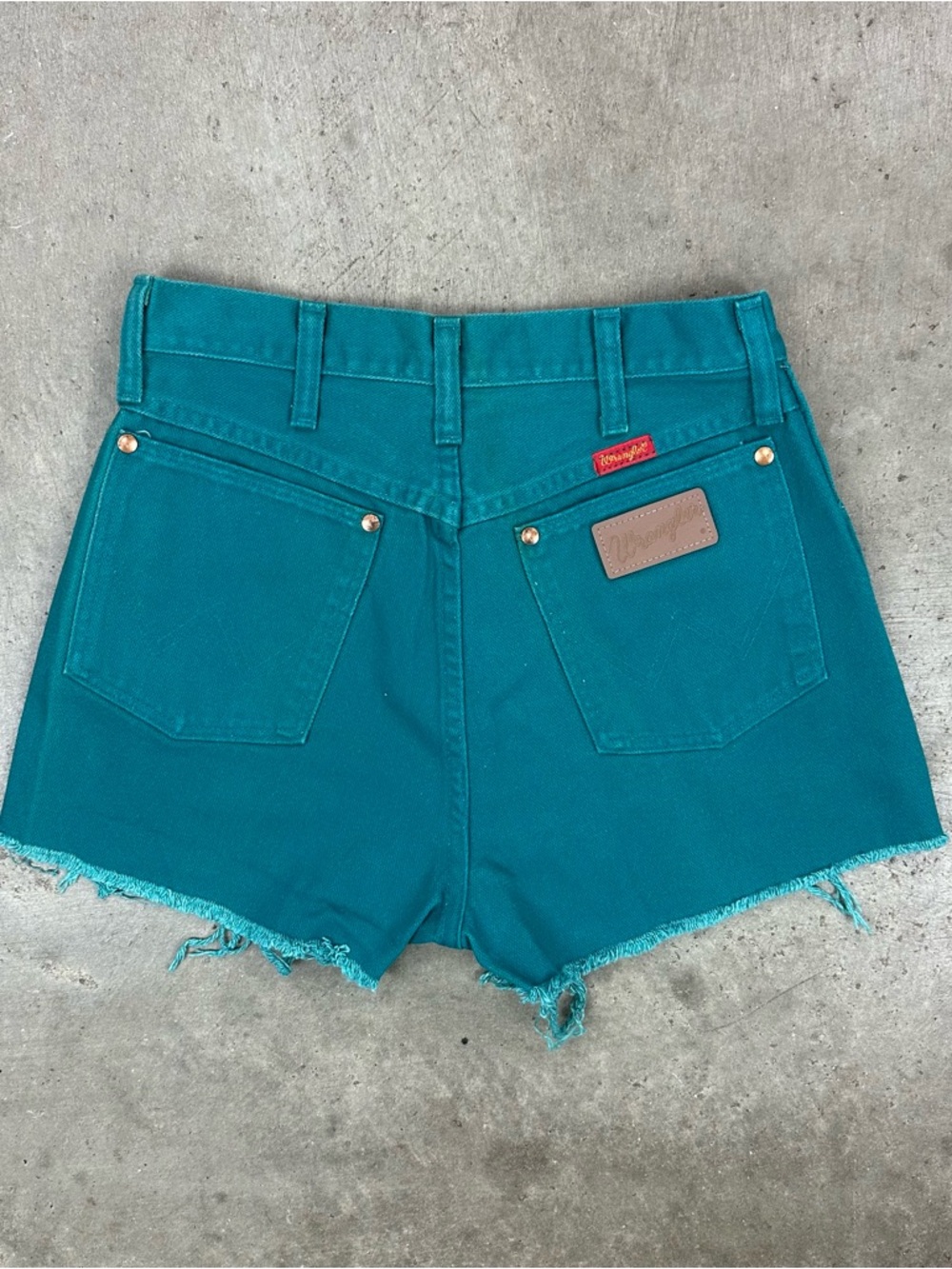 Vintage 90’s USA Wrangler Cutoff Teal Denim Shorts